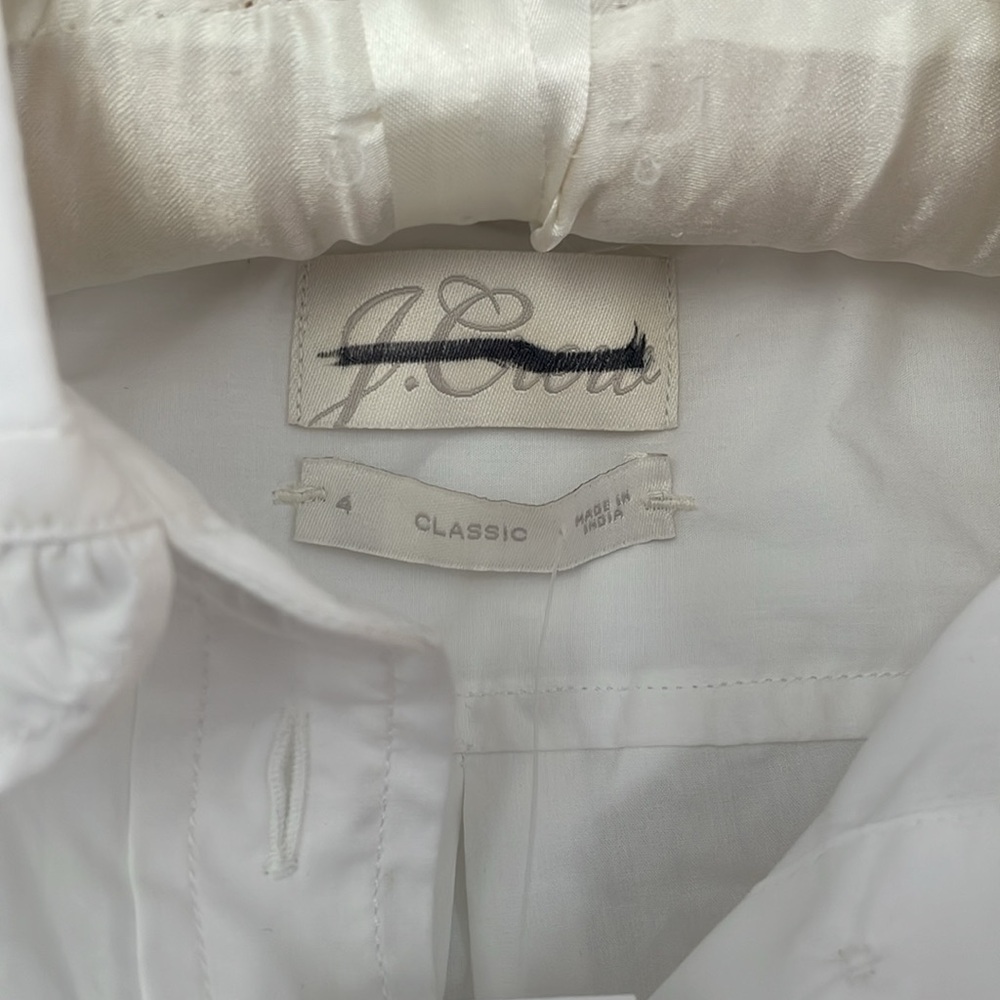 New With Defects J Crew Classic Fit Ruffle Collar Shirt White 4 - Picture 8 of 11